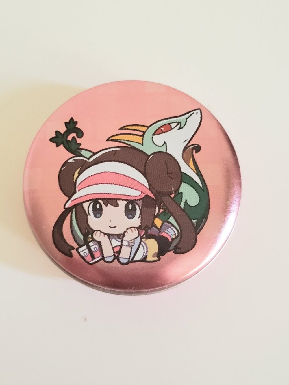 Pokemon Center Japan 2019 Trainers Rosa Mei & Serperior Pink Round Mini Tin Can